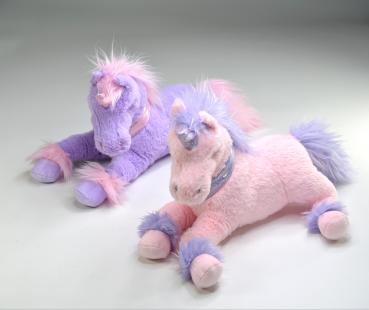 Plüsch Einhorn Lila Rosa liegend mit Halsband 2/f ca. 35cm